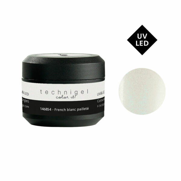 Gel de couleur pour ongles UV & LED Color it - French blanc pailleté