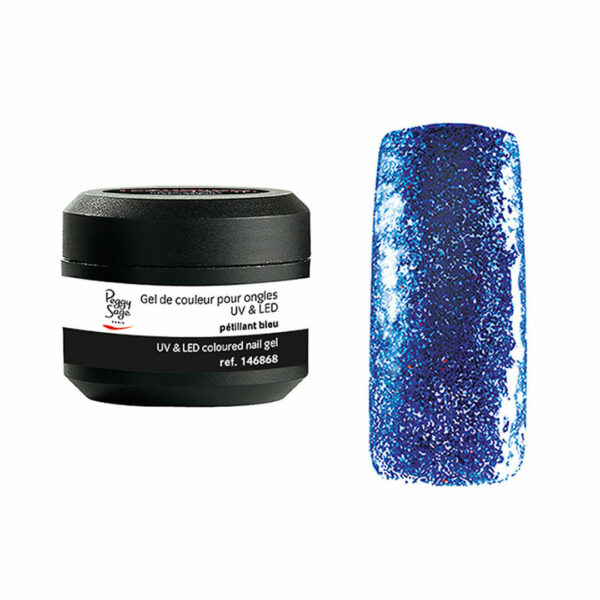 Gel de couleur pour ongles UV & LED Color it petillant bleu